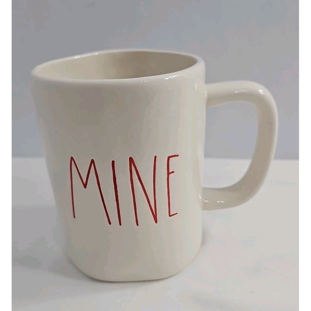 Rae Dunn Mine Red Letter Coffee Tea Mug Cup - Ivory‎
